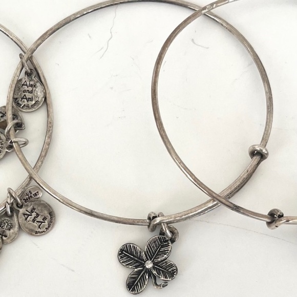 Alex and Ani 4 silver Charmed Bracelets - Picture 4 of 6